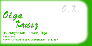 olga kausz business card